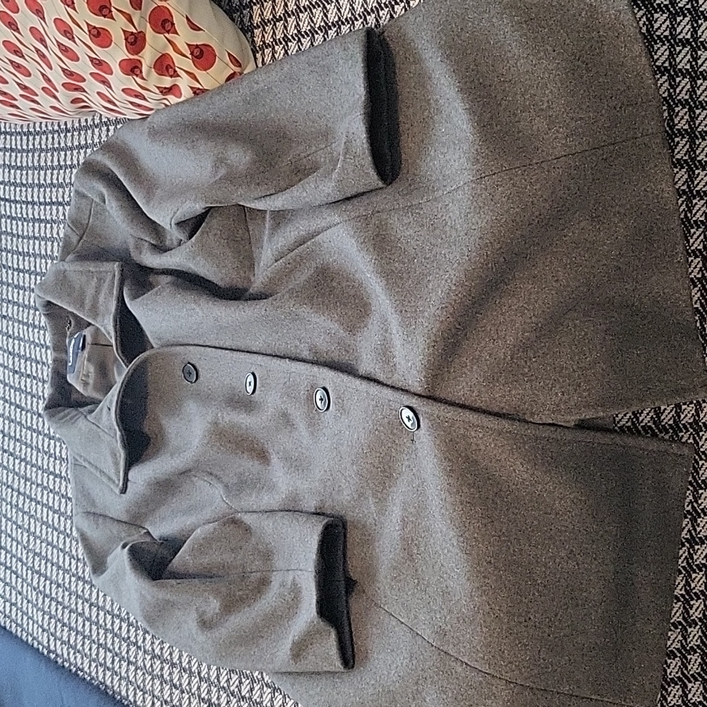 Lands End Gray Wool Blend Coat